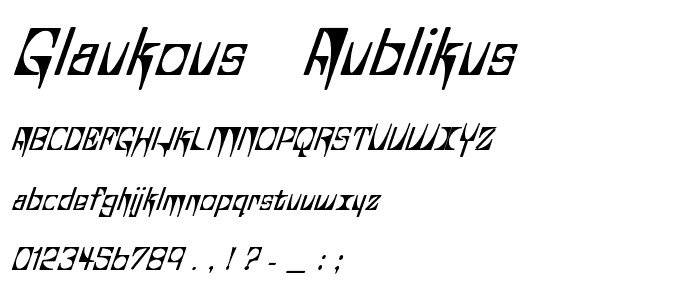 Glaukous - Aublikus font